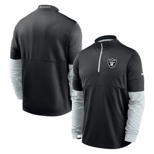 Men's Nike Black/Silver Las Vegas Raiders Sideline Performance Half-Zip Jacket